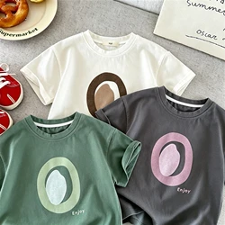 Camiseta de niño verano manga corta con cuello redondo