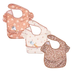 HappyFlute Babero impermeable antimanchas con flores para niña