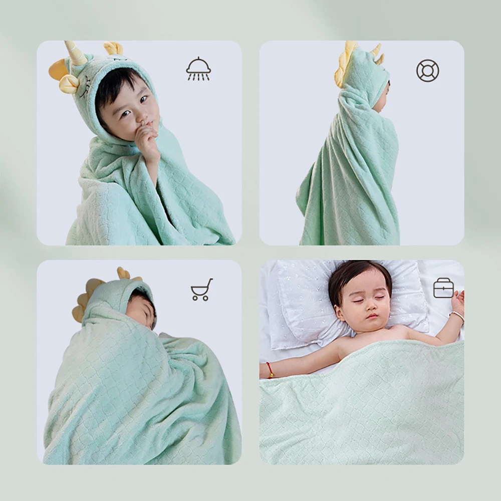 Albornoz polar con capucha para bebé – Unicornio - imagen 4