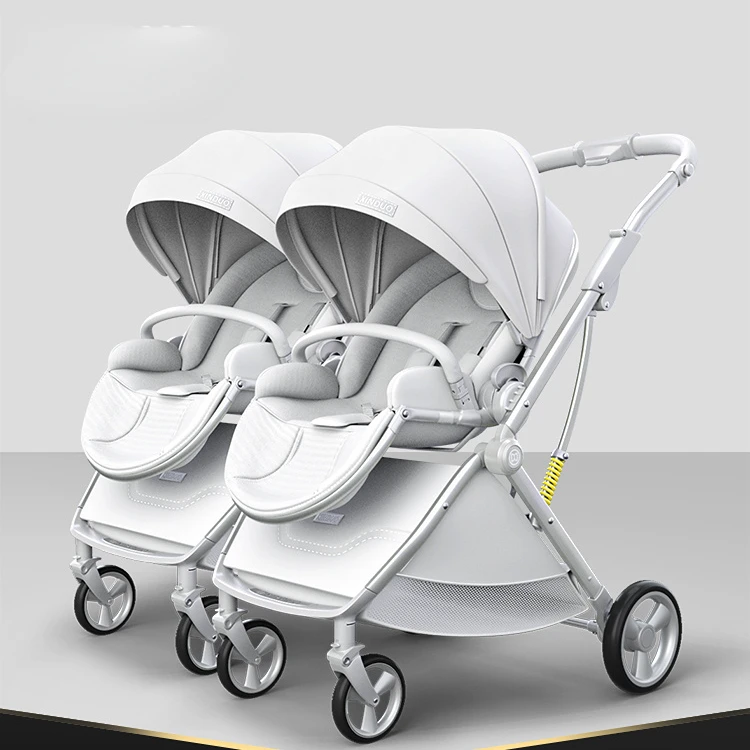 Cochecito gemelo ligero con amortiguación – Plegable y fácil de transportar - imagen 5