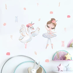 Pegatinas murales bailarina blanca para decoración habitación infantil