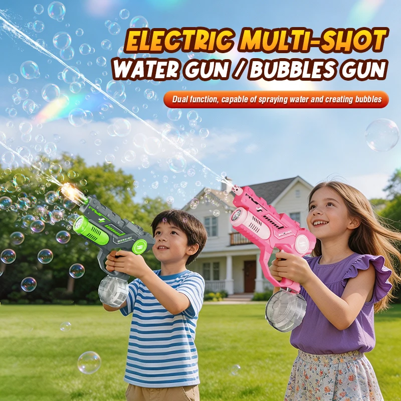 Pistola de agua y burbujas eléctrica automática con luz - imagen 4