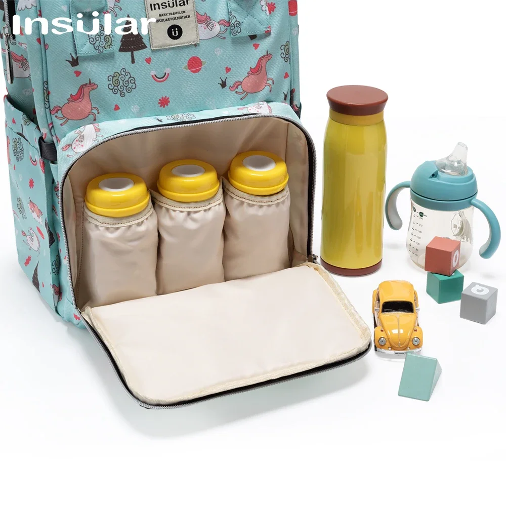 Mochila maternidad con organizador pañales y cochecito colgante - imagen 3