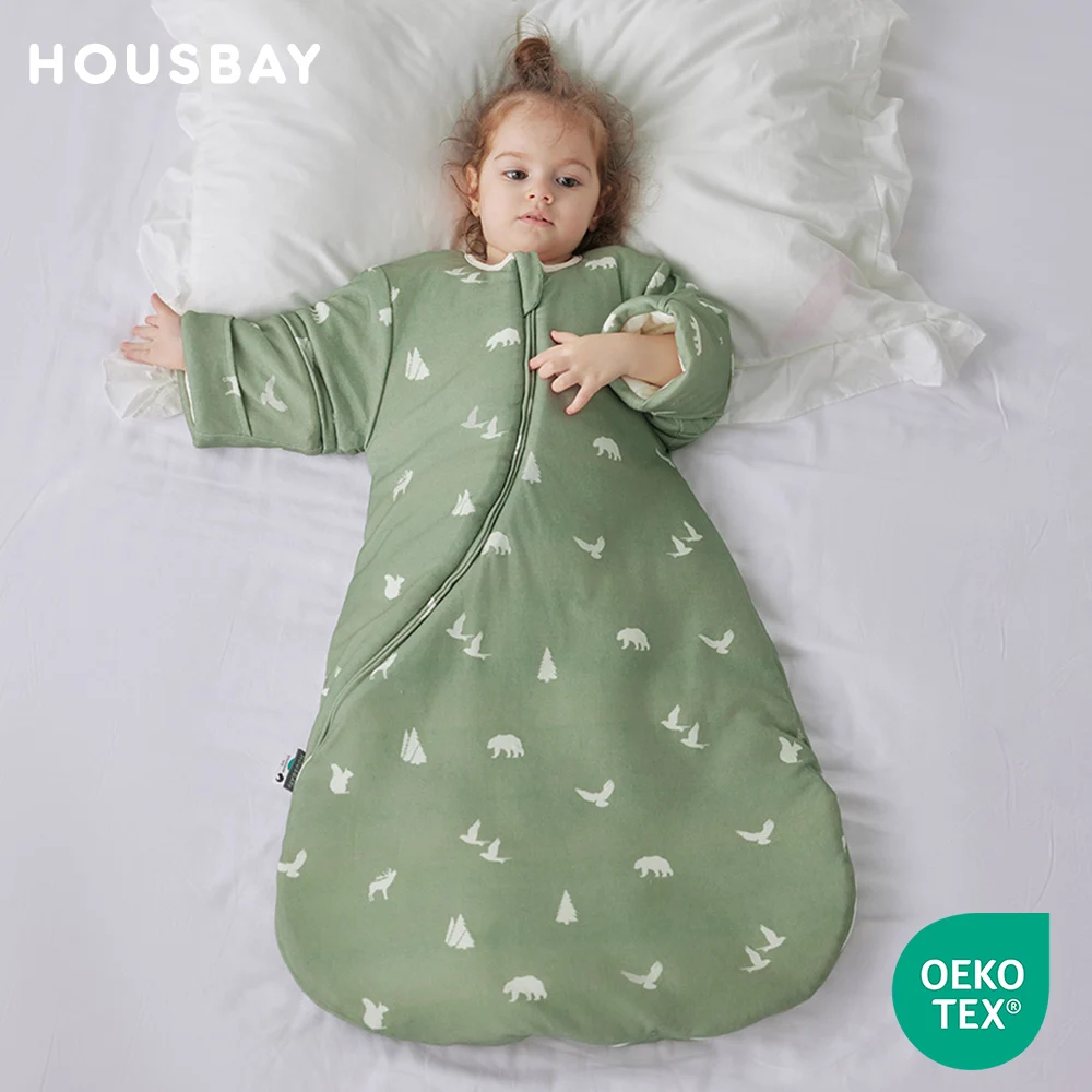 Saco de dormir bebé con mangas extraíbles – Manta antipatadas unisex - imagen 5