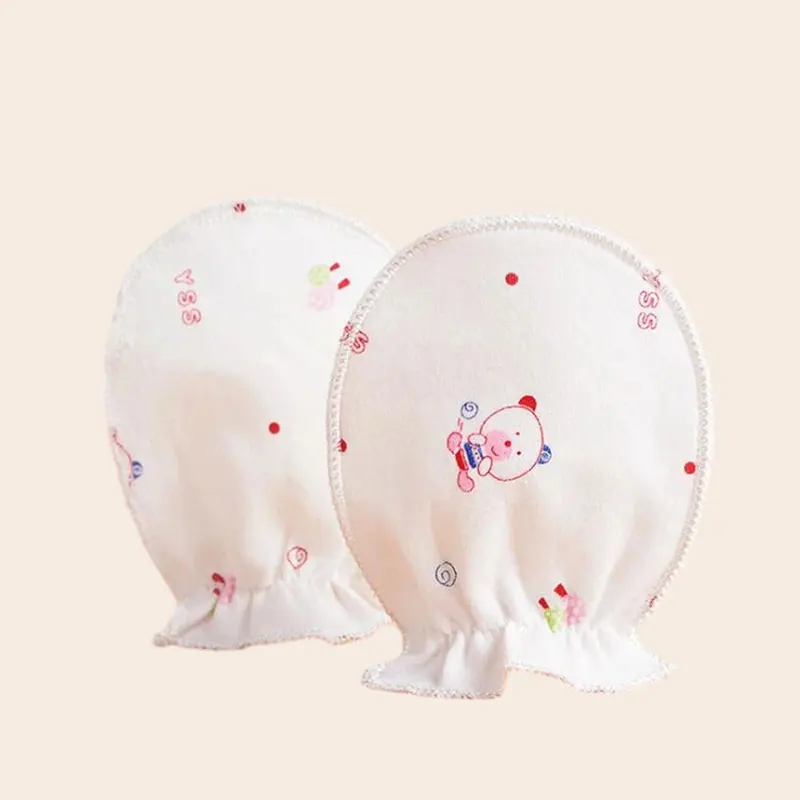 Mitones suaves de algodón para bebé – Protección anti-rasguños 0-6 meses