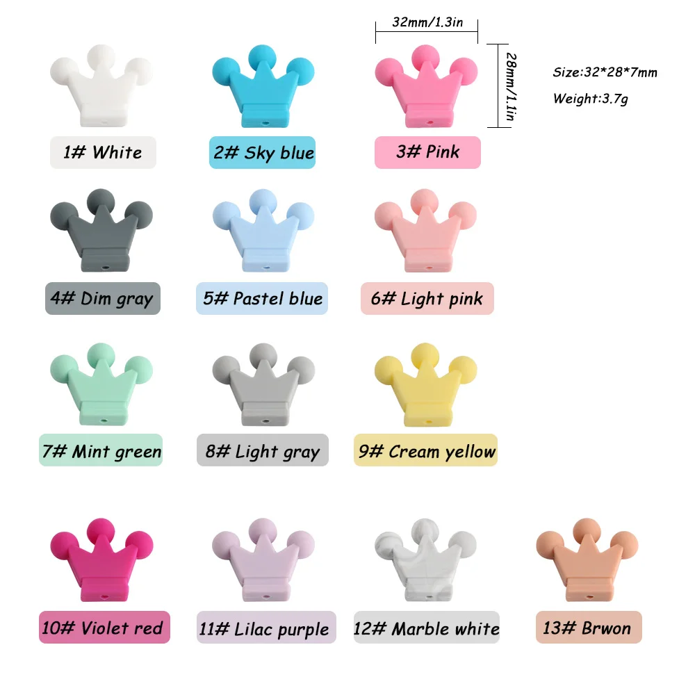 Cuentas de silicona corona para bisutería infantil: collares y pulseras