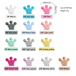 Cuentas de silicona corona para bisutería infantil: collares y pulseras