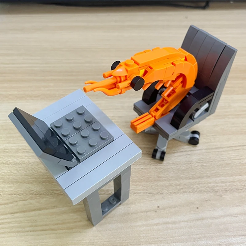 Bloques de construcción MOC modelo camarón: kit ensamblaje infantil