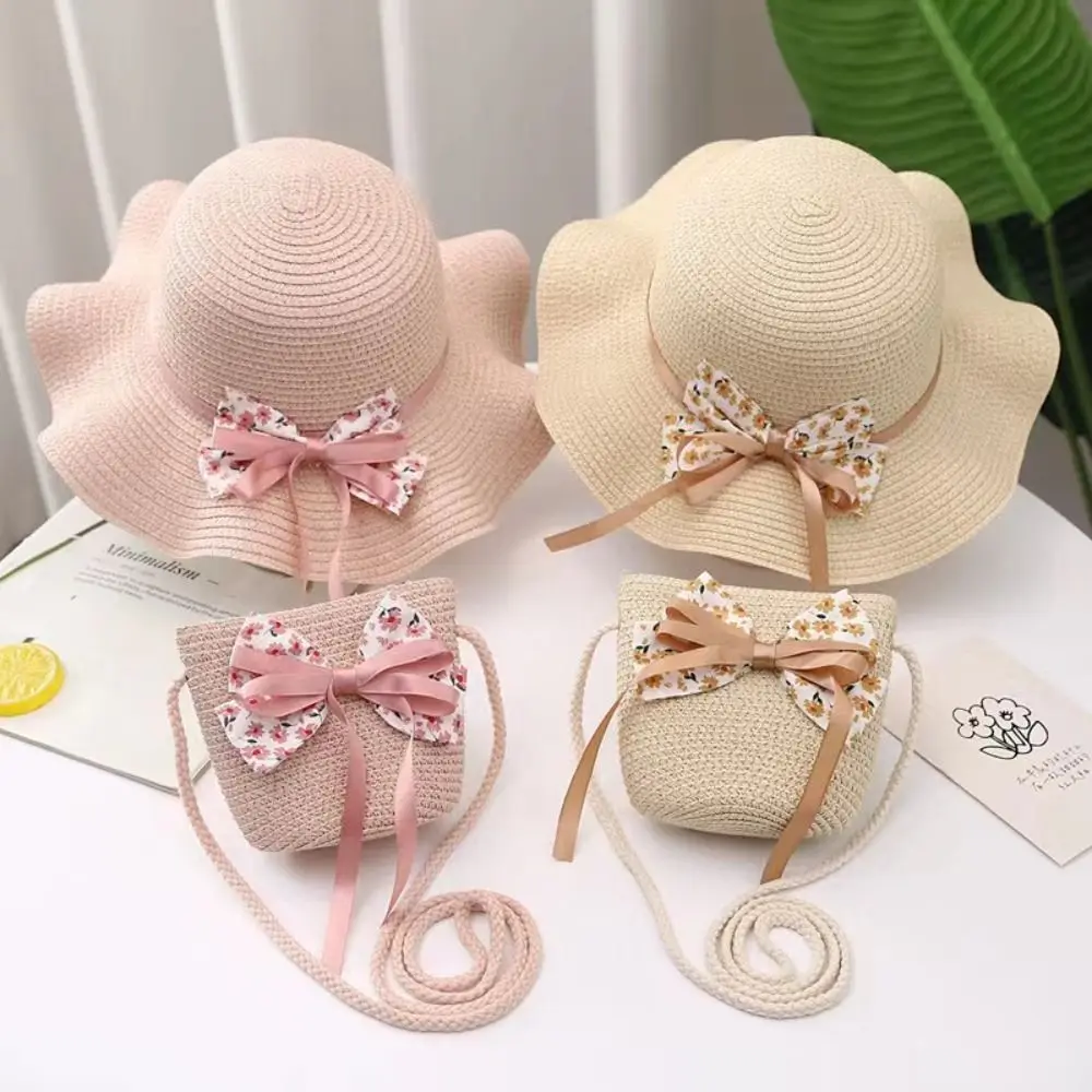 Sombrero de paja infantil con ala ancha y protección UV