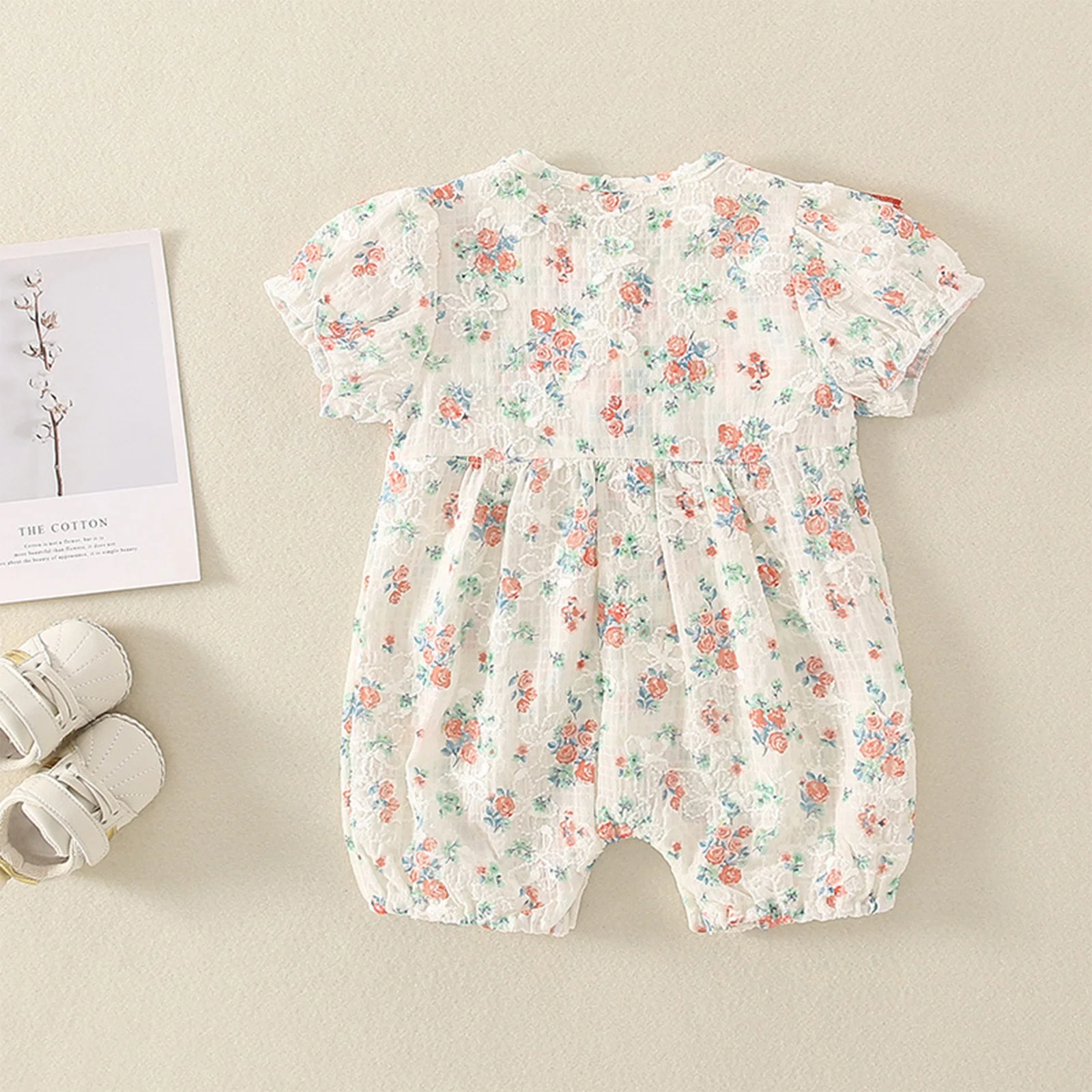 Mono rompero floral con botones para bebé niña - imagen 2