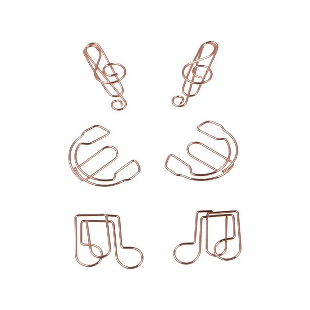 Marcapáginas metálicos musicales con forma de nota y guitarra - imagen 2