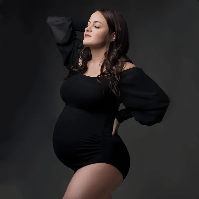 Body maternal negro con escote halter - imagen 2