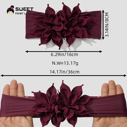 Diadema floral de nailon suave para bebé niña recién nacida