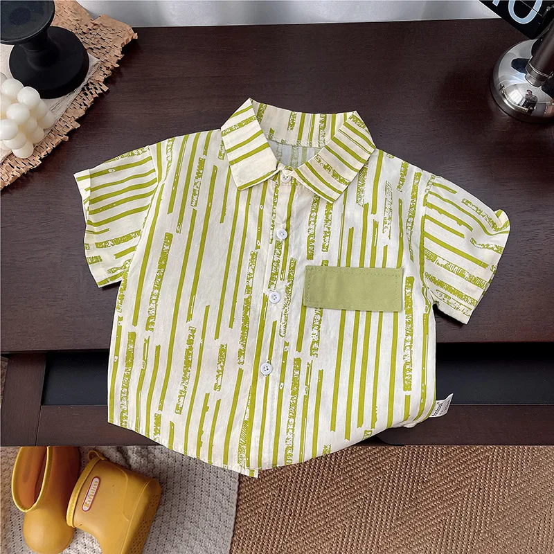 Conjunto de verano a rayas para bebé niño: camiseta de algodón y shorts - imagen 5