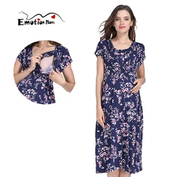Vestido de lactancia floral de maternidad con abertura cómoda