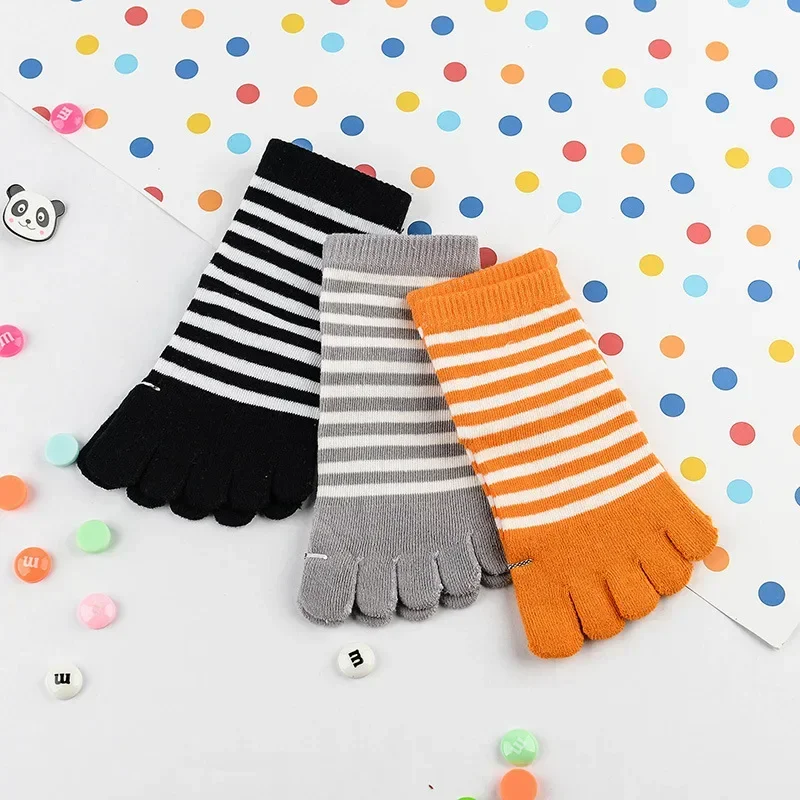 Calcetines a rayas de cinco dedos para niños – Algodón térmico - imagen 3