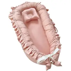LazyChild Cama nido de algodón puro para bebés recién nacidos