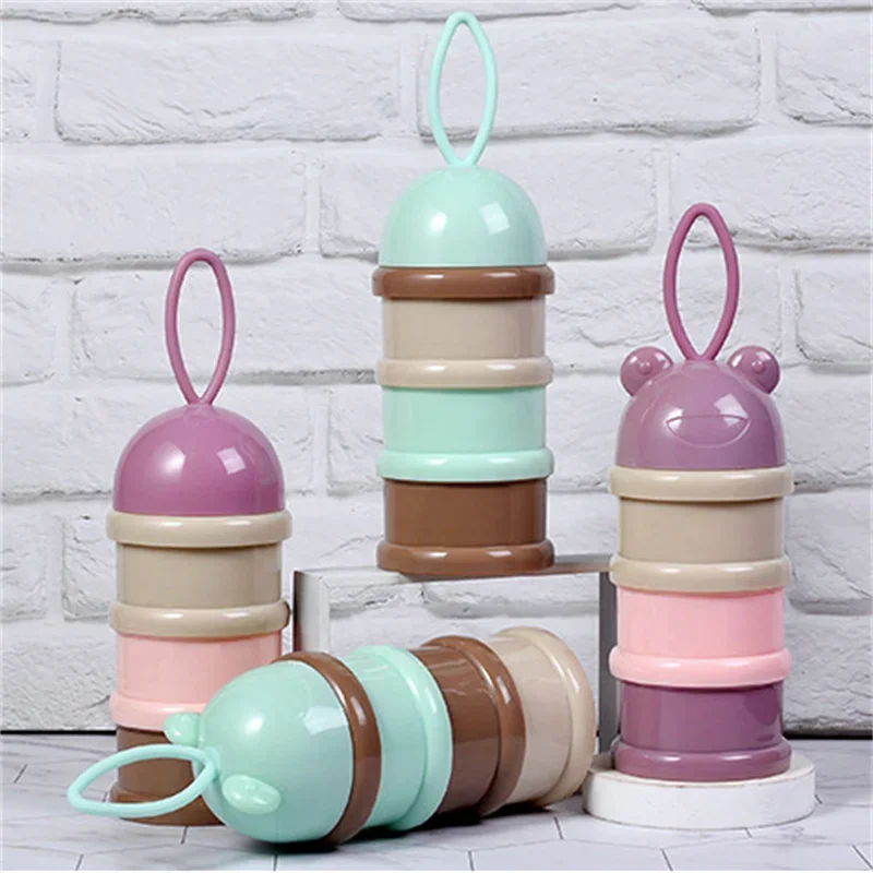 Contenedor snacks bebé 3 capas – Portable colorido para leche y cereales - imagen 5