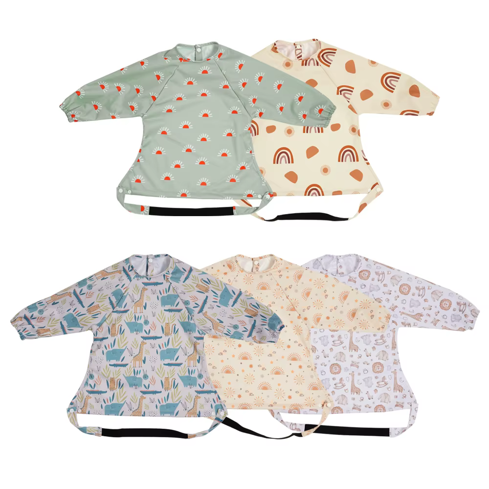 Babero impermeable Elinfant manga larga para alimentación - imagen 5