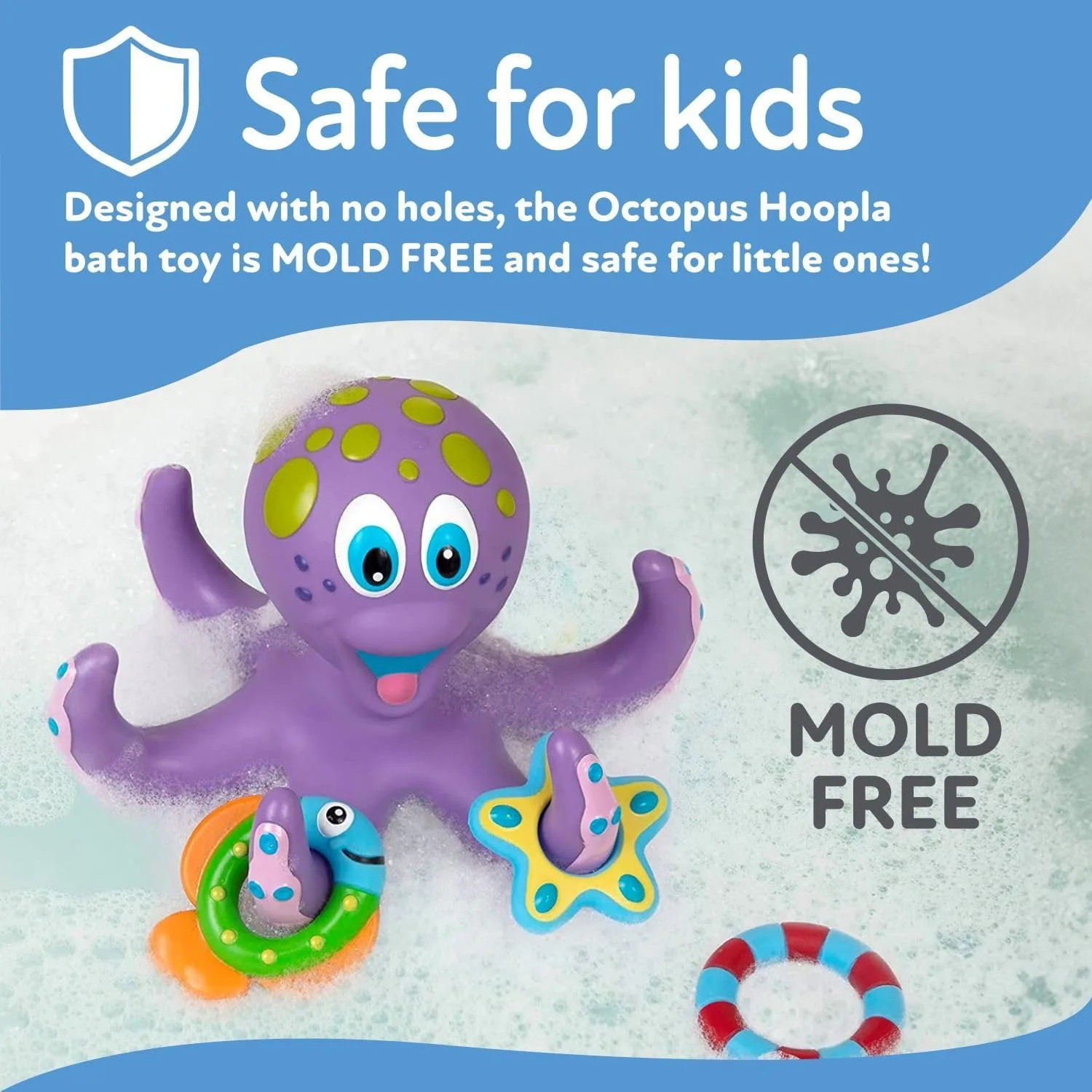 Pulpo flotante de baño para niños - Juguete interactivo con anillos - imagen 4