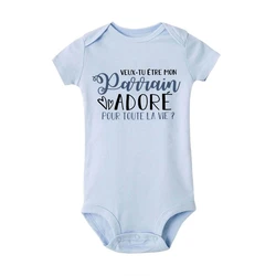 Body para bebé manga corta Be You Be My Godfather