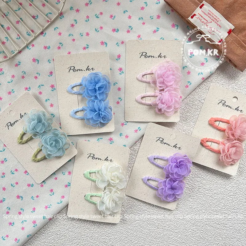 Pinzas para el pelo infantiles con flor estilo princesa