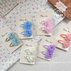 Pinzas para el pelo infantiles con flor estilo princesa