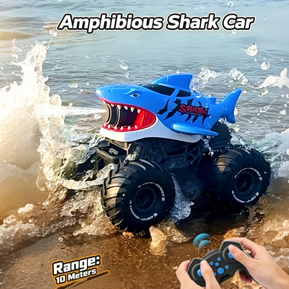 Coche RC anfibio teledirigido con pistola de agua y todoterreno