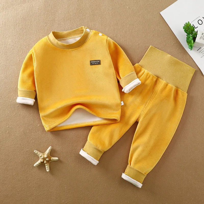 Conjunto de bebé forro polar, top punto grueso y pantalón cintura alta - imagen 4