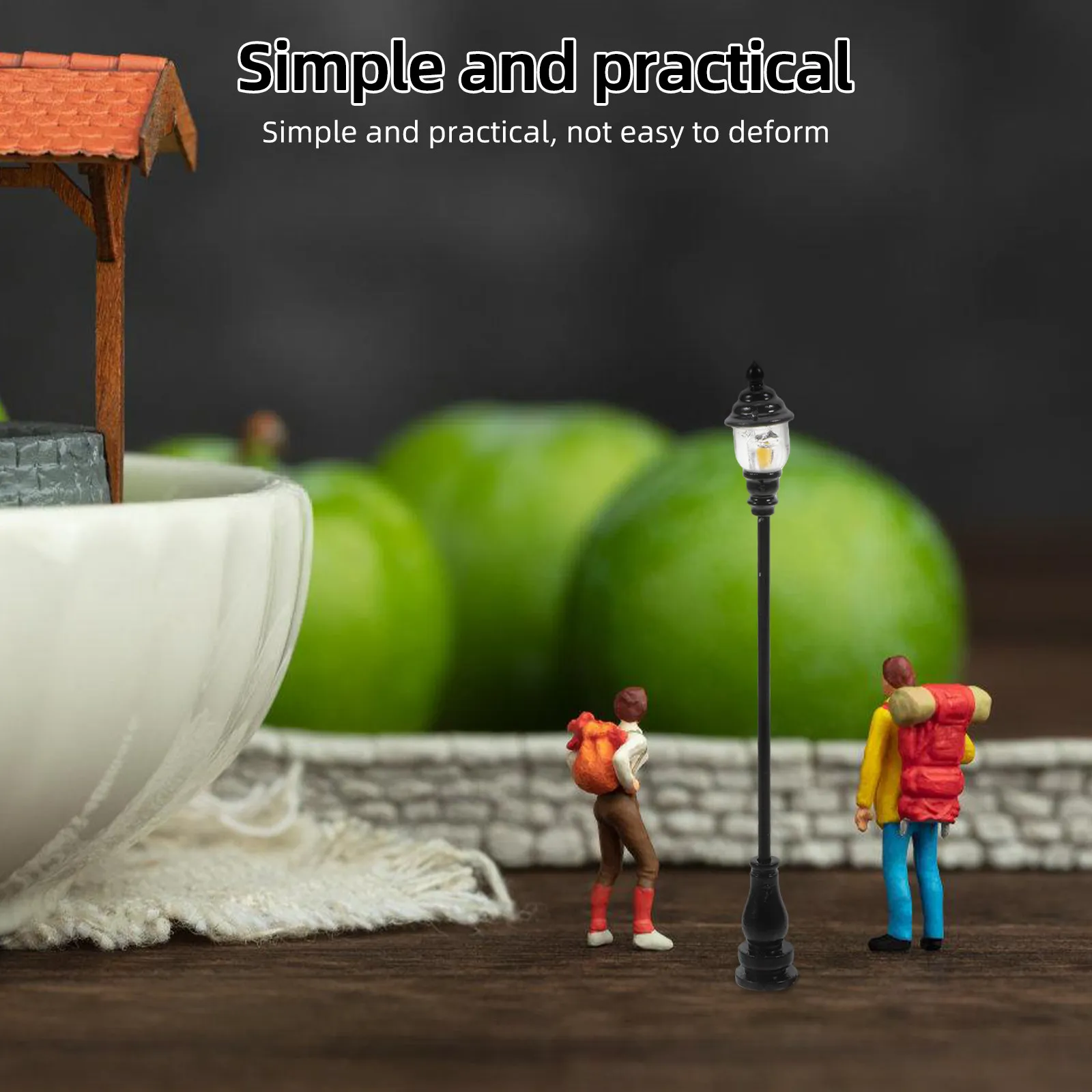 Lámparas de jardín en miniatura para casa de muñecas con farola urbana - imagen 5