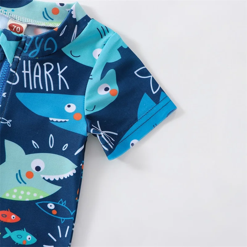 Tregren traje de baño infantil tiburón con cremallera y manga corta - imagen 4