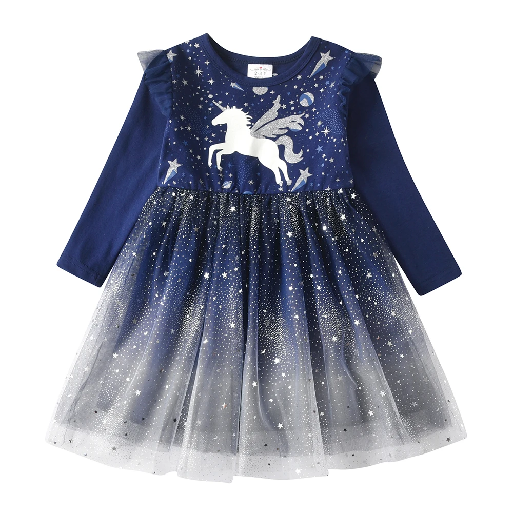 Vista completa del vestido infantil galaxy