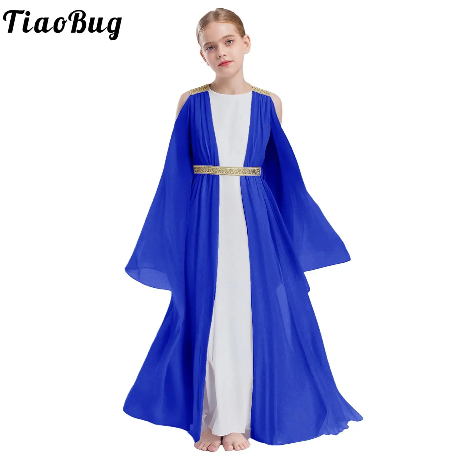 Disfraz de Halloween para niñas de diosa romana con toga bordada - imagen 5