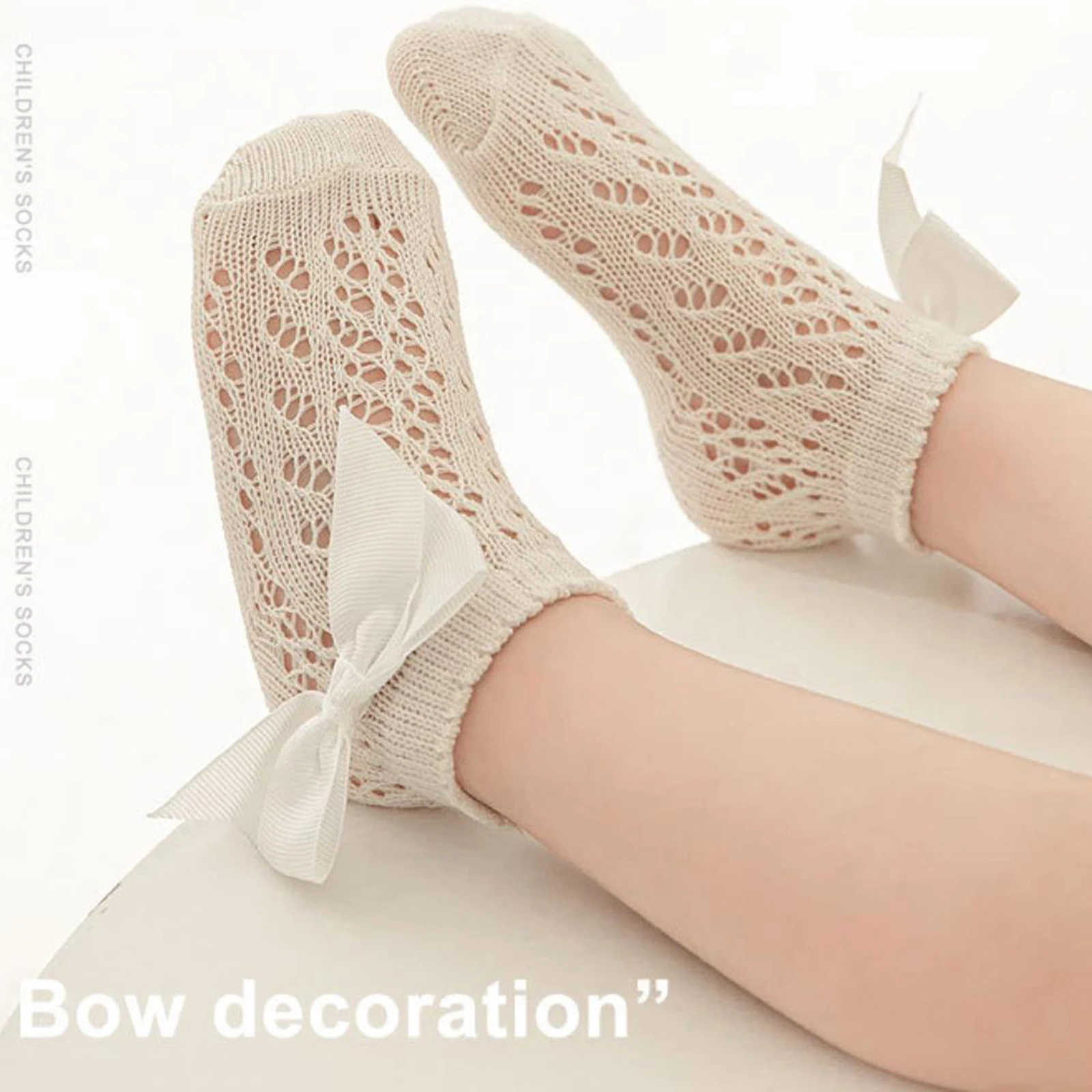 Tregren calcetines de punto con lazo para niñas – estilo princesa