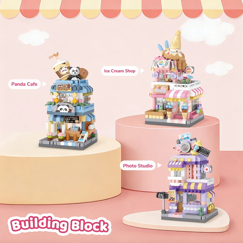 Ladrillos de construcción con panda: heladería y cafetería MOC - imagen 4