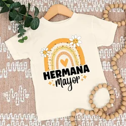 Camiseta algodón niña manga corta – Estilo retro arcoíris para verano