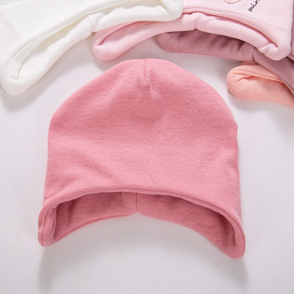 Gorro turbante de algodón para bebé con orejas y bordado corazón - imagen 5