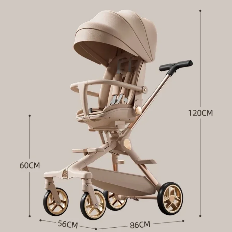 Silla de paseo ligera de cuatro ruedas con manillar ajustable - imagen 2