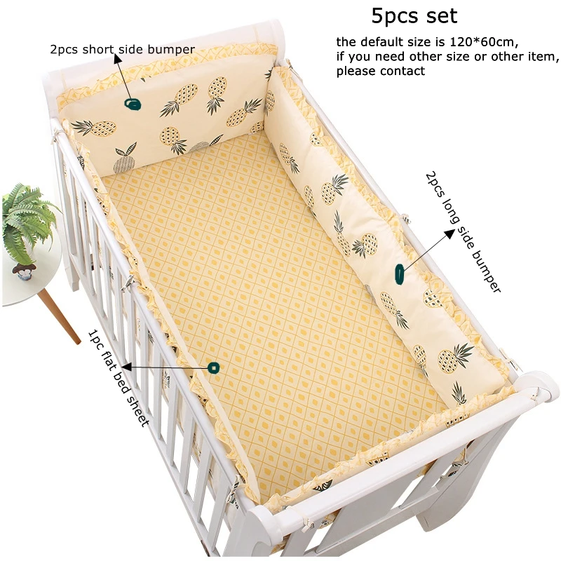 Pack parachoques acolchados de algodón lavable para cuna de bebé – Estilo infantil - imagen 3