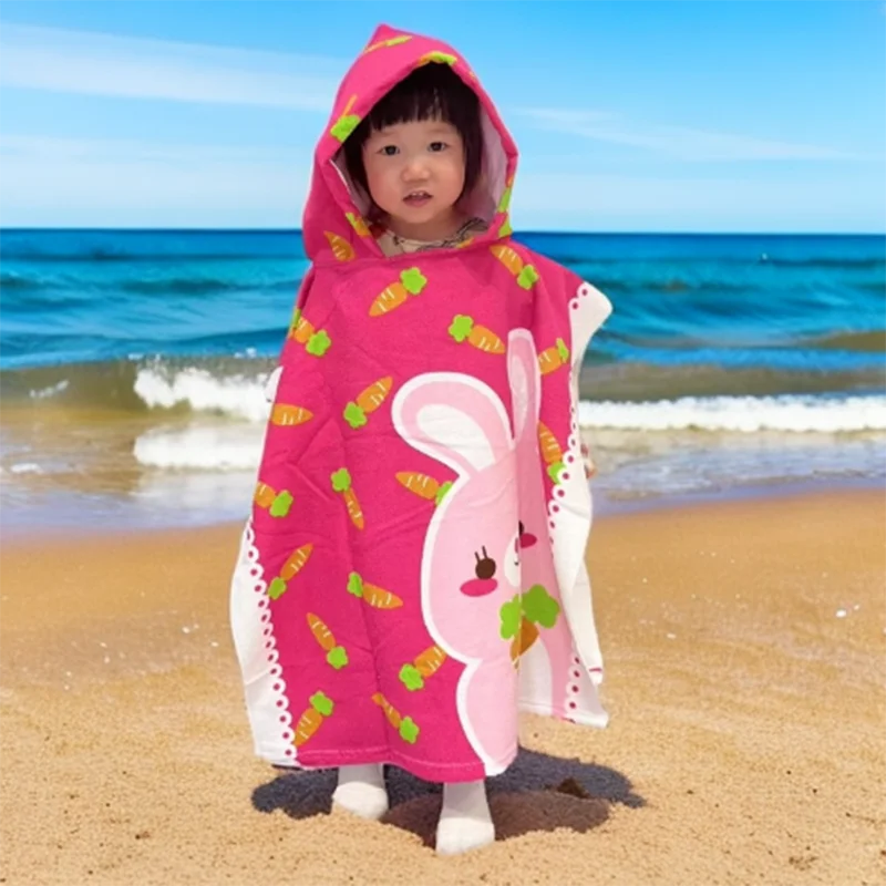 Bata de baño con capucha microfibra secado rápido para niños - imagen 3