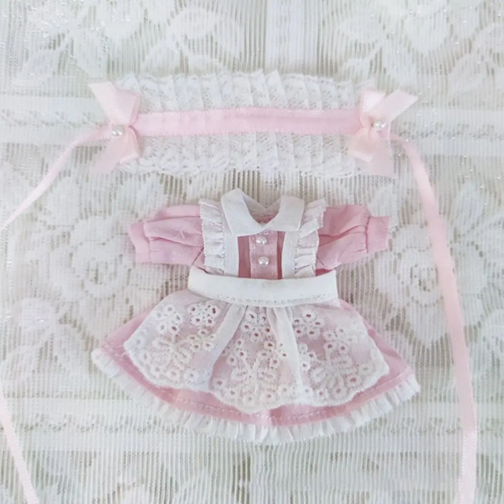 OB11 Vestido sirvienta encaje muñeca BJD 1/11 – Azul/Rosa/Negro - imagen 3