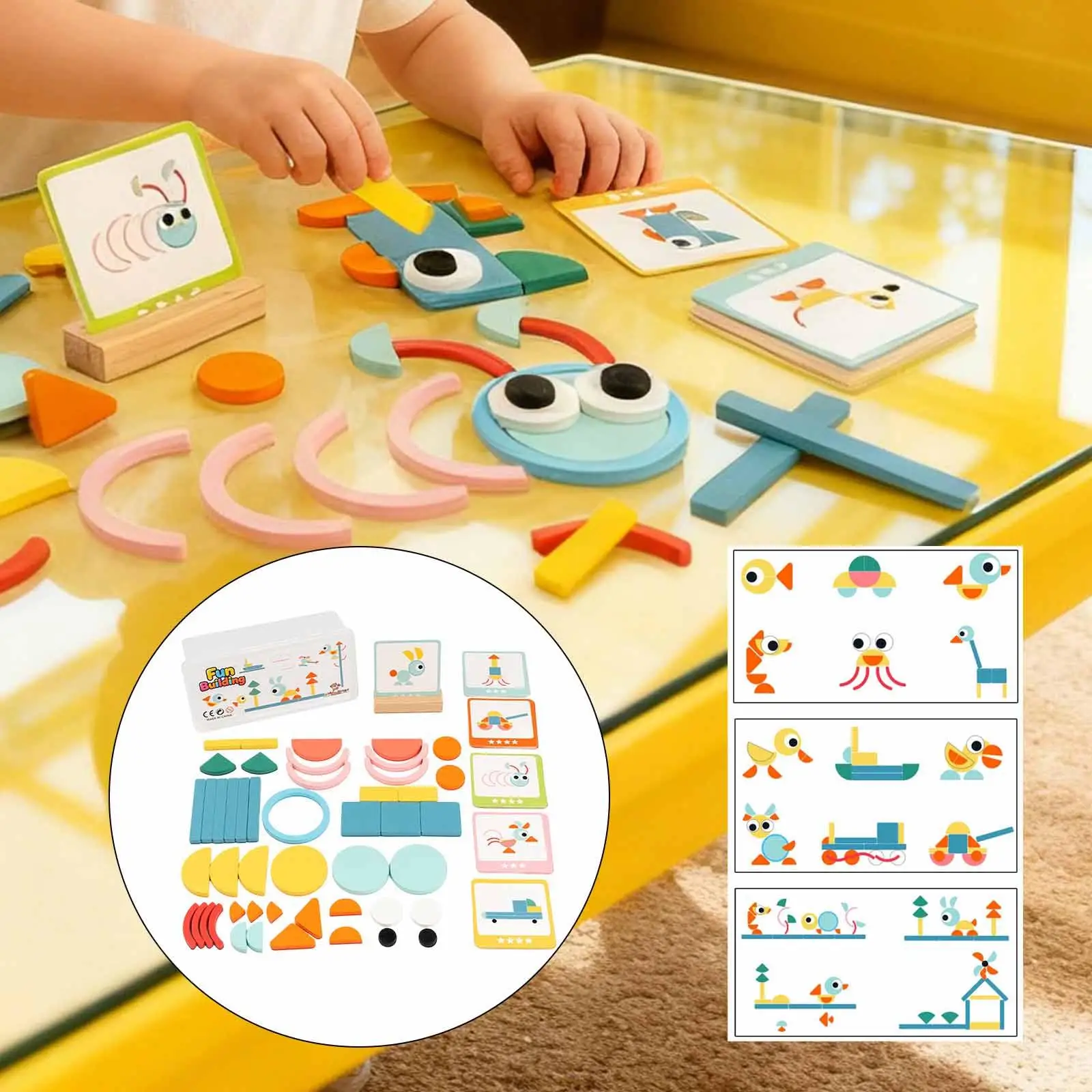 Niños jugando juntos con bloques de madera