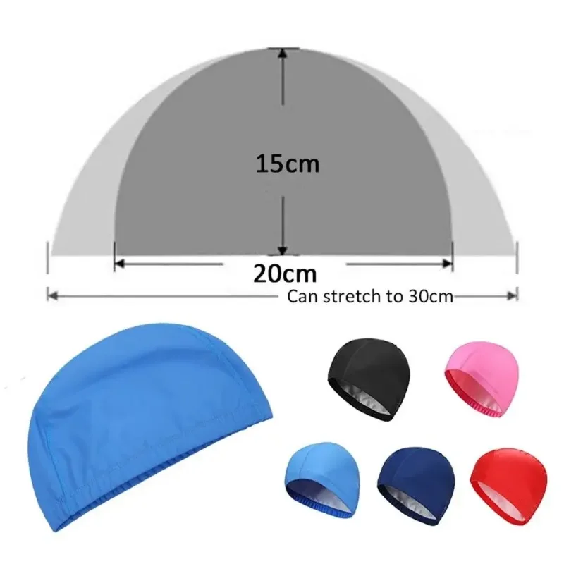 Gorro de natación impermeable de tela PU protege orejas largas - imagen 3