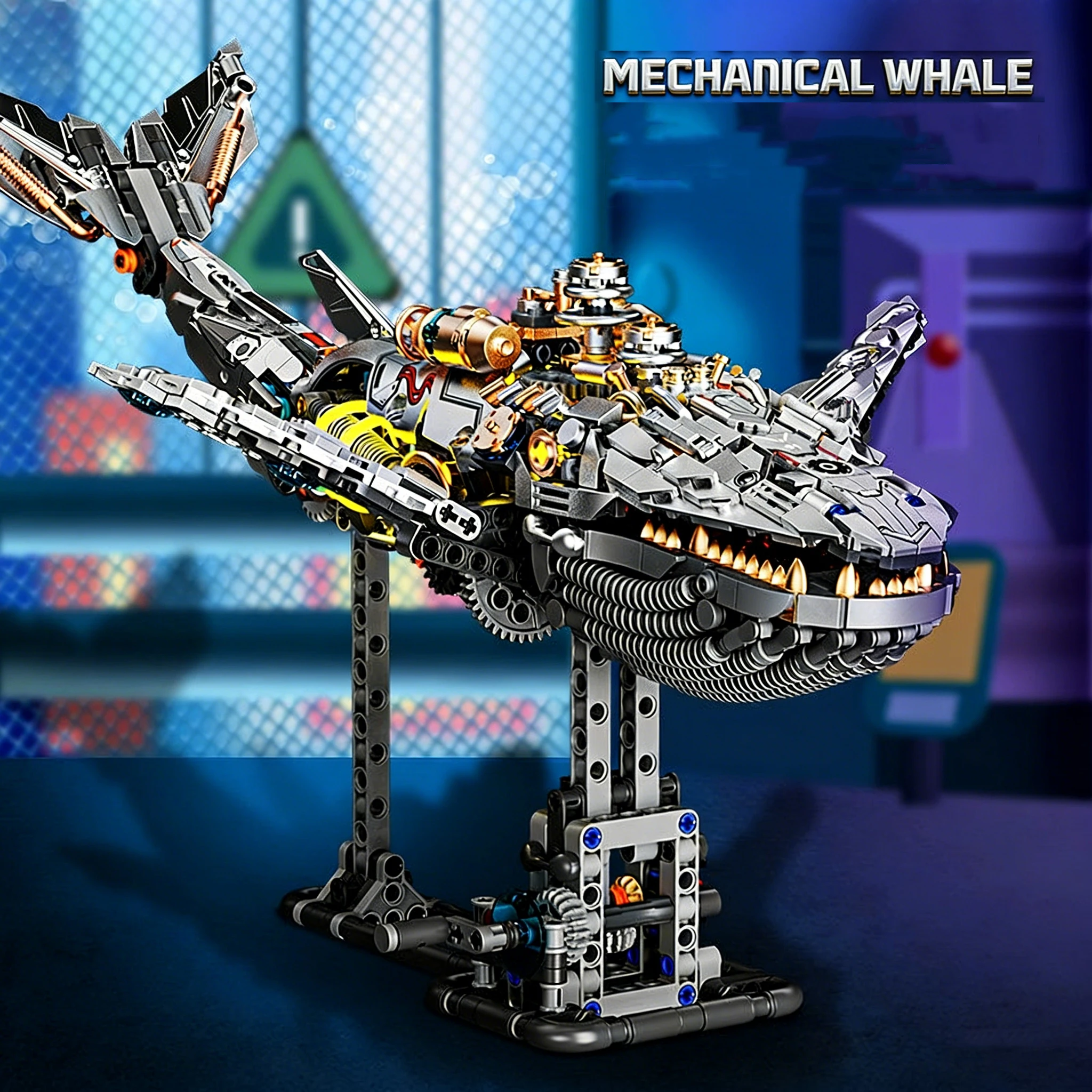 Bloques de construcción mecánicos con luz: caballo y ballena - imagen 2