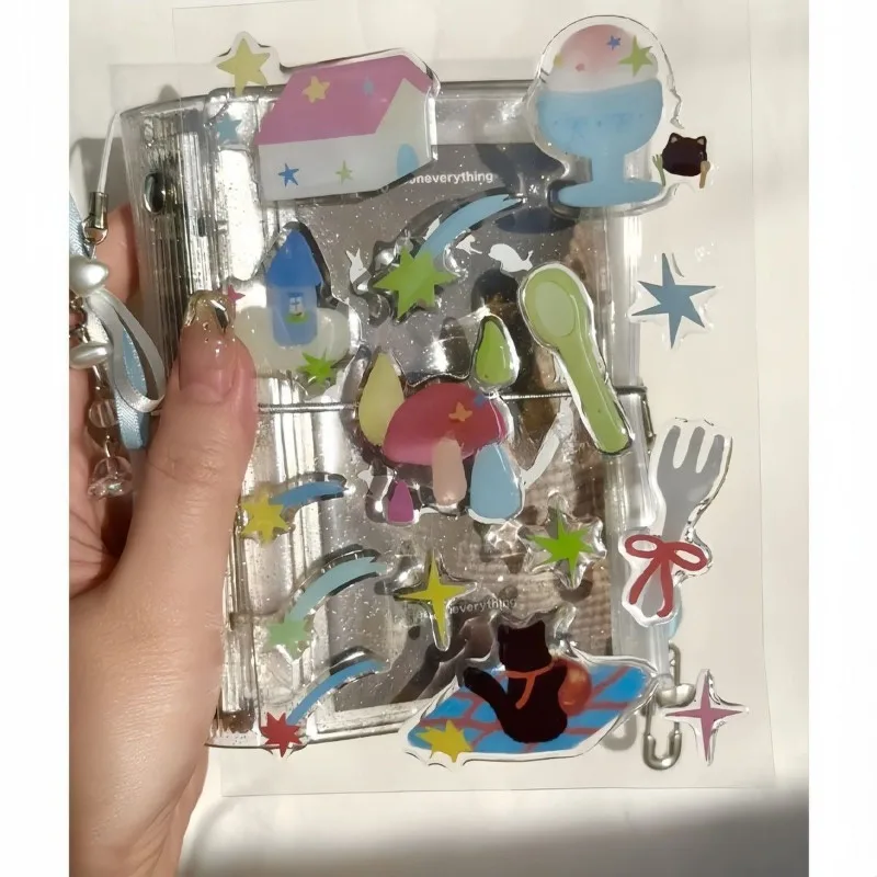 Pegatinas de gato 3D coreanas con efecto relieve