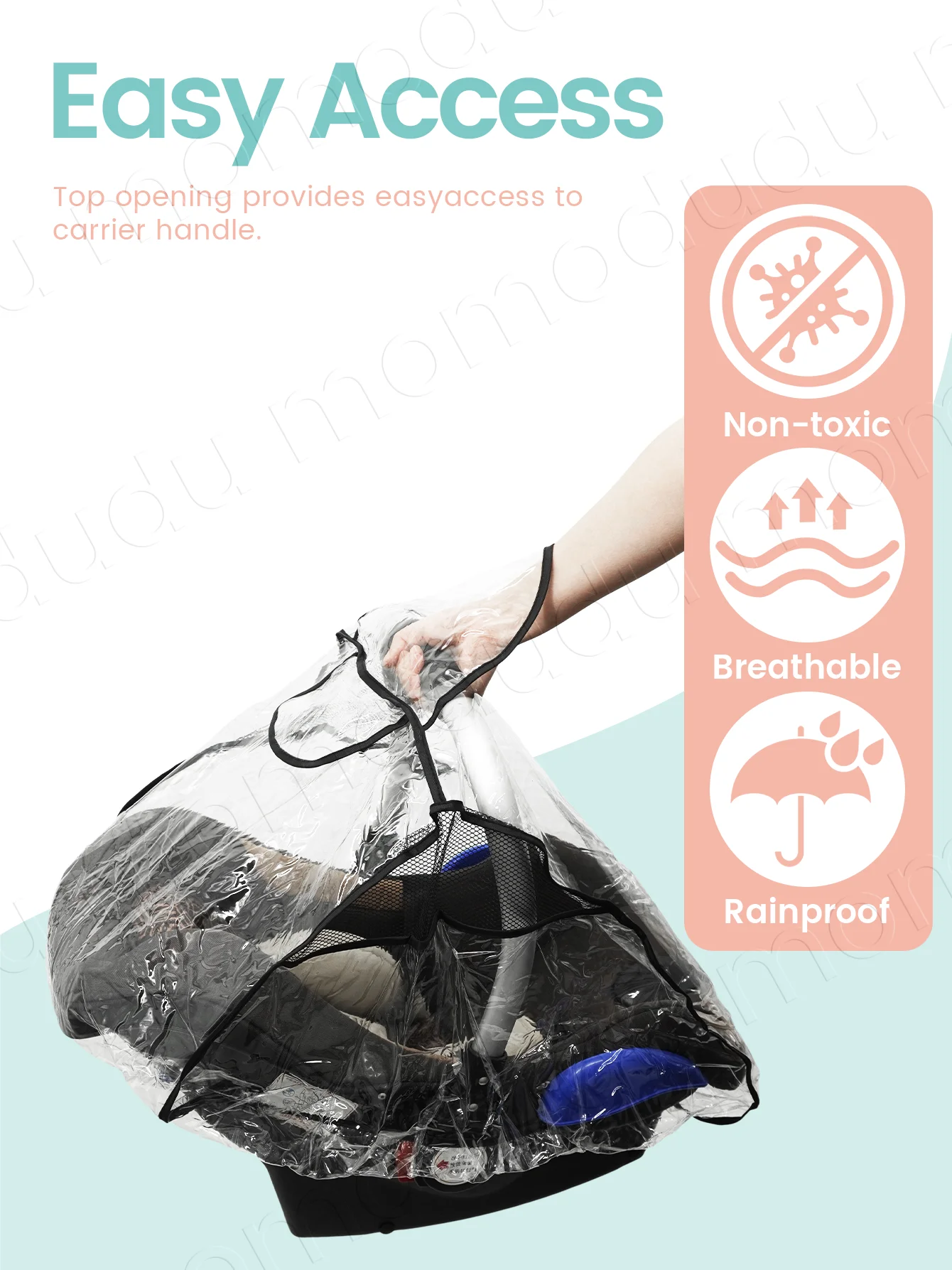 Funda impermeable antipolvo para asiento de bebé EVA transparente - imagen 5