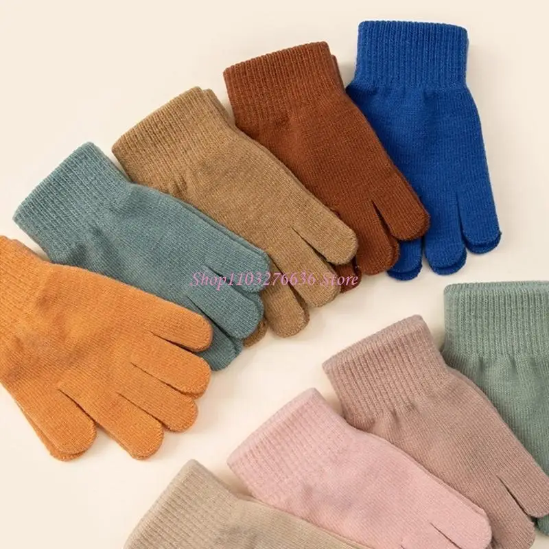 Guantes infantiles de punto elástico térmicos, abrigo en frío - imagen 5