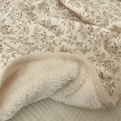 Manta para bebé de lana con estampado floral y algodón suave