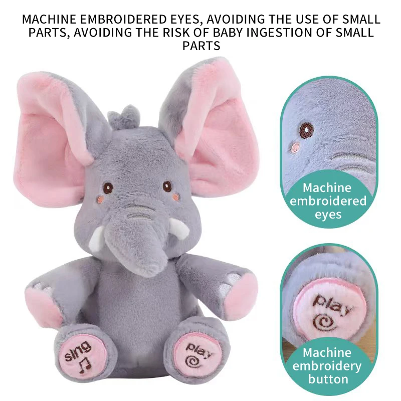 Peluche elefante animado que canta y se mueve – regalo de bebé - imagen 2
