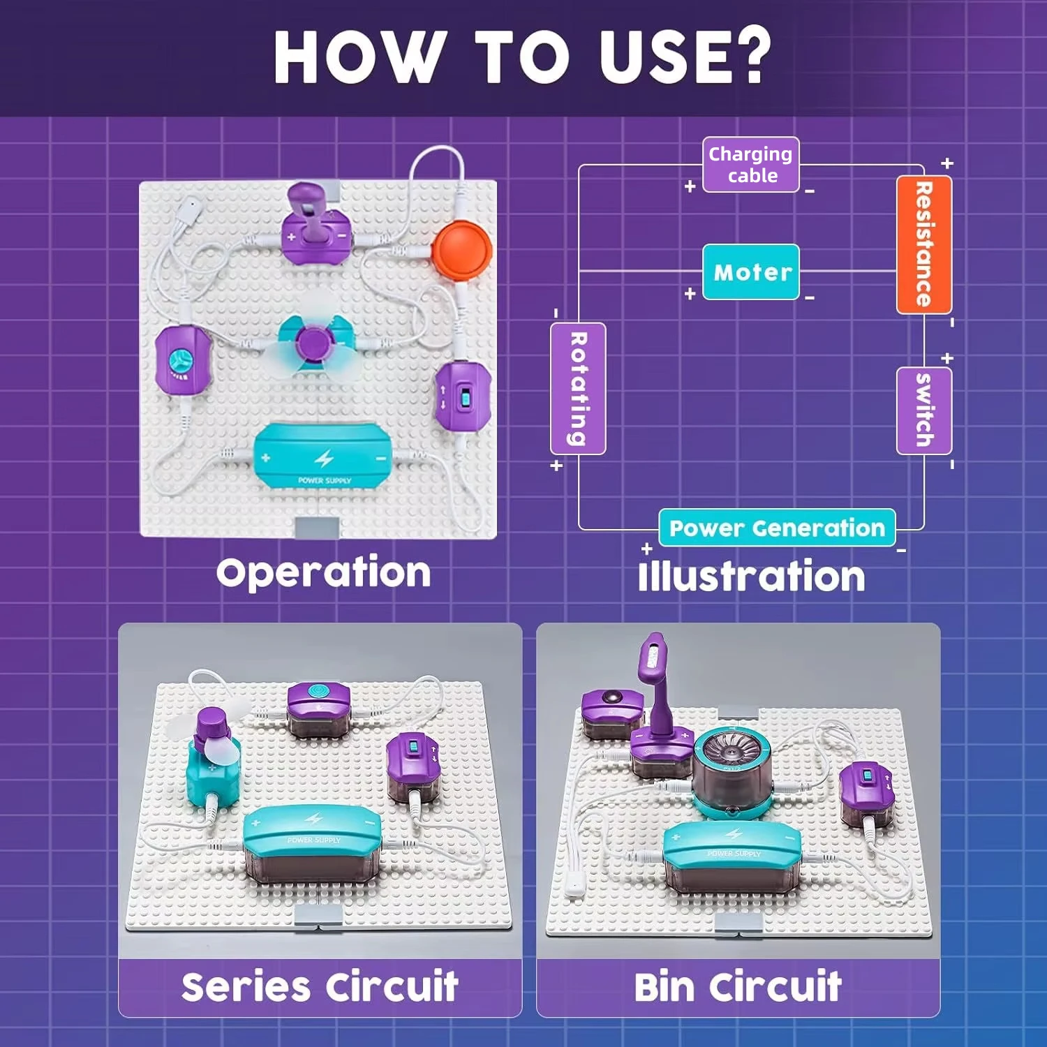 Kit de física para niños con circuito de ensamblaje educativo - imagen 2